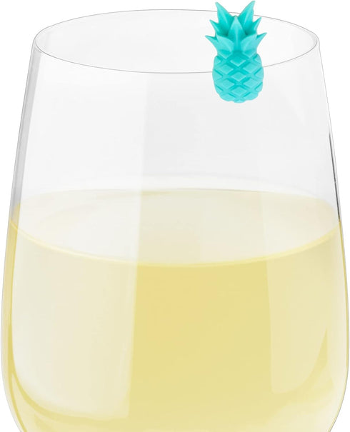 Wine Charms Silicone Drink Markers - Fits Glasses and Cans, Dishwasher Safe