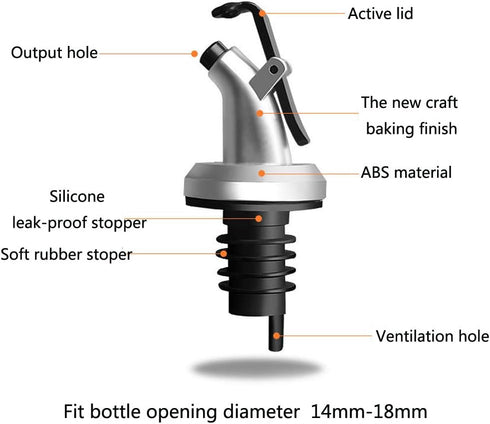 Woonsoon 20 Pcs Leak-proof Capwine Cap Olive Oil Dispenser Bottle Designed for Oil,Olive Oil Pour Spout Vinegar