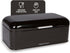 Culinary Couture Extra Large Black Bread Box - Holds 2 Loaves, 16.5" x 9" x 6.5", Stainless Steel Vintage