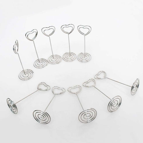 Table Number Card Holders, 25 Pack Heart Shape Picture Holders for Wedding Party, Office, Restaurant