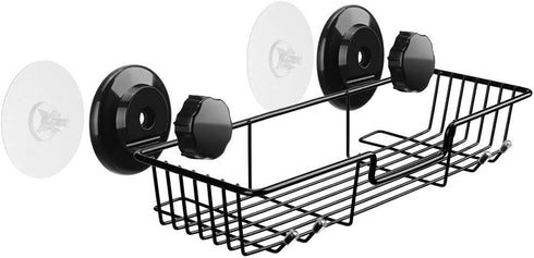 SANNO Suction Cups Shower Caddy, Rustproof Wire Basket Organizer for Kitchen Bathroom Accessories, Stainless Steel,