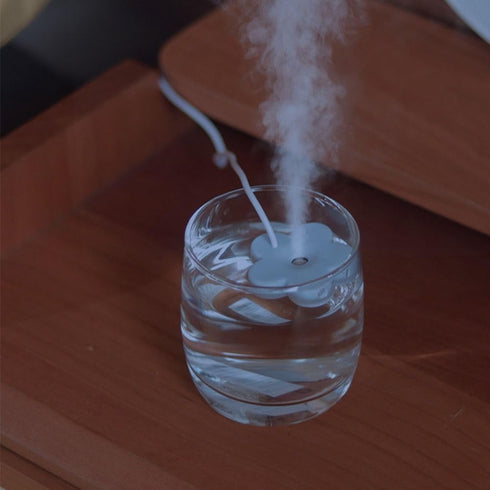 2 Pcs USB Small Humidifier, Portable Creative Flower Humidifier, Easy to Use, Quiet Mini Humidifier for Home