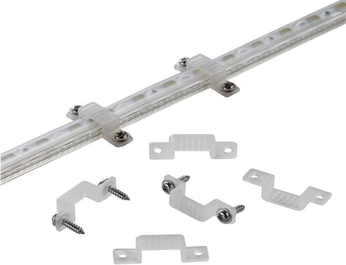 100 Pack LED Rope Light Mounting Brackets, Outdoor Rope Light Fixing Clips for 14-15mm Width Rigid Rope Light Holder