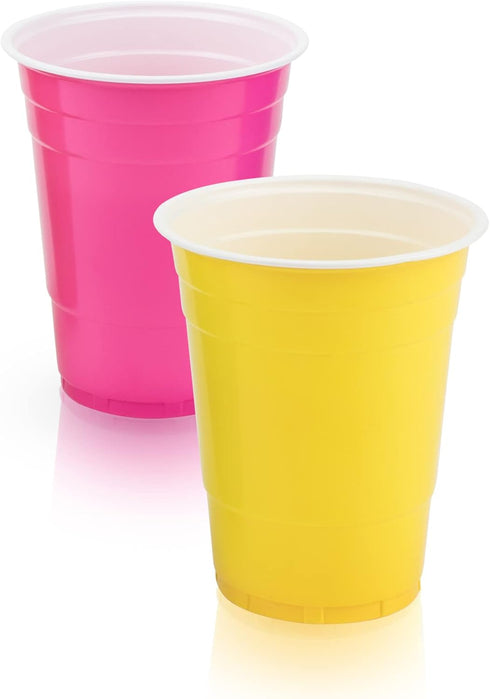 16 oz, Set 24, True Party Plastic Cups, Disposable Cup for Beers, Cocktails, Sodas, Water, Beverages, Smoothies, Iced