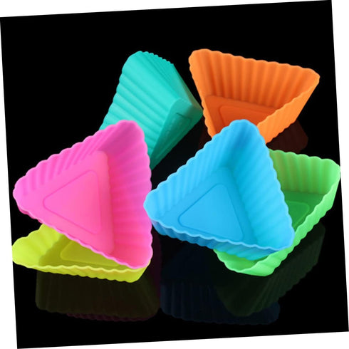 20pcs Triangle Muffin Cup Cupcake Liners, Silicone Cake Molds for Baking Mini Triangle Molds