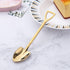 4 Pack Gold Stainless Steel Dessert Spoons, 6 Inch Shovel Shape for Ice Cream and Fruit, Home Kitchen or Restaurant
