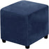 Lussenwert Velvet Ottoman Cover Square Stretch Square Ottoman Cover Thick Ottoman Slipcover Square