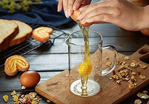 1L Glass Measuring Cups Jugs with Lid - Large Measuring Pitcher Beaker for Hot/Cold Liquid, Clear Scale with Spout