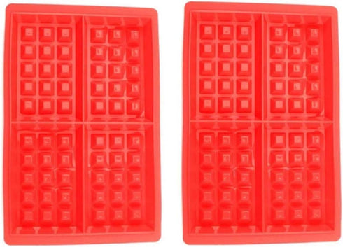 JKLcom Silicone Waffle Mold 4 Cavities Baking Tray for Waffle Cake Chocolate Craft Candy Soap, 2 Pack, Square
