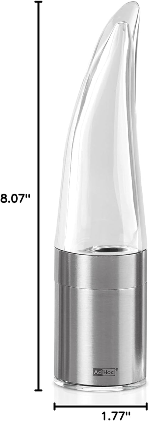 AdHoc Pepe Chili Cutter and Spice Grinder - Stainless Steel & Acrylic Mill for Dried Chili, Manual Mill
