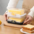 YUEICOIY 500g Countertop, Butter Storage Box with Cutting Handle, One-Hand Open Lid, Measuring Spreader with Scale