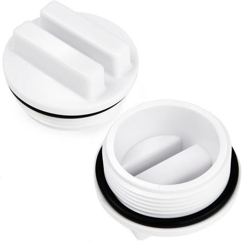 XtremepowerUS 1.5"" Pool Plug Cap, Swimming Pool Return Line Winter Plug w/O-Ring, White & Black (S75145)