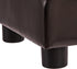 FIRST HILL FHW Small Ottoman Stool, PU Leather Modern Footrest Chair, Brown
