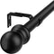 HOSKO Black Curtain Rod Set, 1-Inch Window Curtain Rods for Windows 30-84 Inches with Three Mounting Brackets