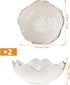 DOITOOL Ceramic Seasoning Dishes, 2 Pcs Porcelain Sushi Dipping Bowl, Cherry Blossom Sauce Holder (White)