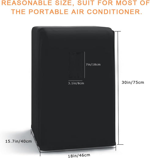 Luxiv Portable Air Conditioner Cover, Gray Portable AC Unit Cover 15 x 18 x 30" Anti-Dust Portable Air Conditioner Storage Bags Protection Cover for Mobile AC (Black)