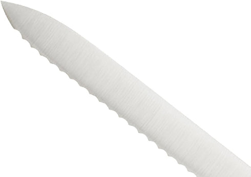 Mercer Culinary M22408 Millennia Black Handle, 8-Inch Offset Wavy Edge Bread Knife