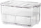 SANNO Refrigerator Food Storage Containers - Stackable Bin Organizer with Vented Lids and Removable Drain Tray