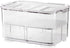 SANNO Refrigerator Food Storage Containers - Stackable Bin Organizer with Vented Lids and Removable Drain Tray