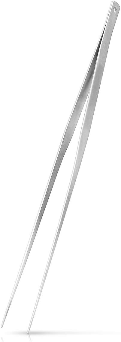 Navaris Stainless Steel Kitchen Tweezers - Extra Long Precision Tongs Tool for Cooking or Aquarium - 15" / 40 cm