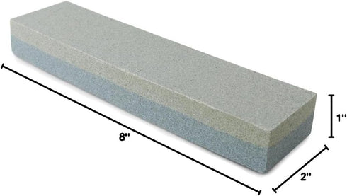 New Star Foodservice 36480 Combination Sharpening Stone Knife Sharpener, 8" x 2" x 1", Silver & Grey by New Star Foodservice