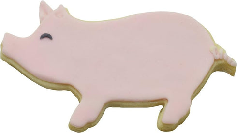 NCS Farm Animals Cookie Cutter Set - 4 Piece Tinplated Steel, Pig 3.75", Rooster 4", Cow 3.75", Horse 4"