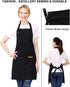 Kitchen Cooking Apron for Women Men with Big Pockets, Waterproof Canvas Aprons for Server Pottery Painting Chef