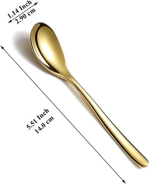 Kyraton Gold Teaspoons Set of 12, Stainless Steel Coffee Spoon, Spresso Spoons for Home, Restaurant, Hotel, Parties, Dishwasher Safe