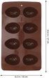 Silicone Baking Cake Mold, Amosfun, 8-Cavity Easter Egg Shaped Molds for DIY Cooking, Coffee Color, 10.62 x 6.29 x 0.78