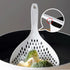 2 Pieces Slotted Strainer Scoop Colander, Plastic Skimmer Spoon with Handle for Kitchen Cooking, White and Orange
