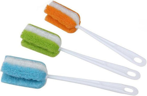 3PCS Soft Hanging Sponge Cleaning Brush, Long Handle Scrubber for Cup, Bottle, and Baby Bottles