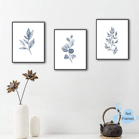XUOIAYNB Watercolor Minimalist Leaves Wall Art Print - Modern Botanical Plant Canvas Print Set of 6, Unframed, 8X10