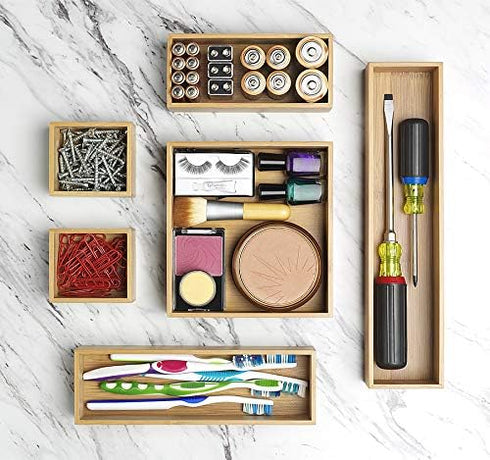 Whitmor 6-Piece Bamboo Drawer Organizers by Whitmor