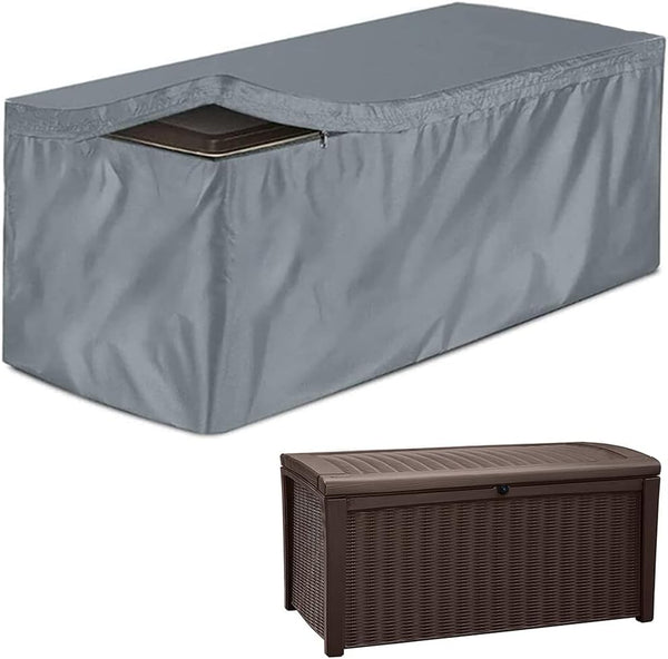 Skyour Patio Deck Box Cover Heavy Duty 420D Oxford Waterproof Bench Outdoor Storage