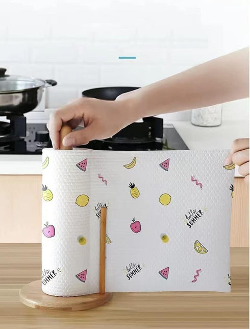 Wood Paper Towel Holder, Real Wooden Base Countertop Roll Holder for Kitchen and Table, Free-Standing Organizer