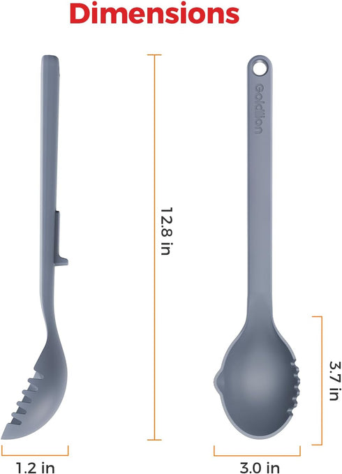 Goldlion Silicone Spoon Soup Ladle for Cooking, Mixing & Serving, Non-Stick Cookware Safe