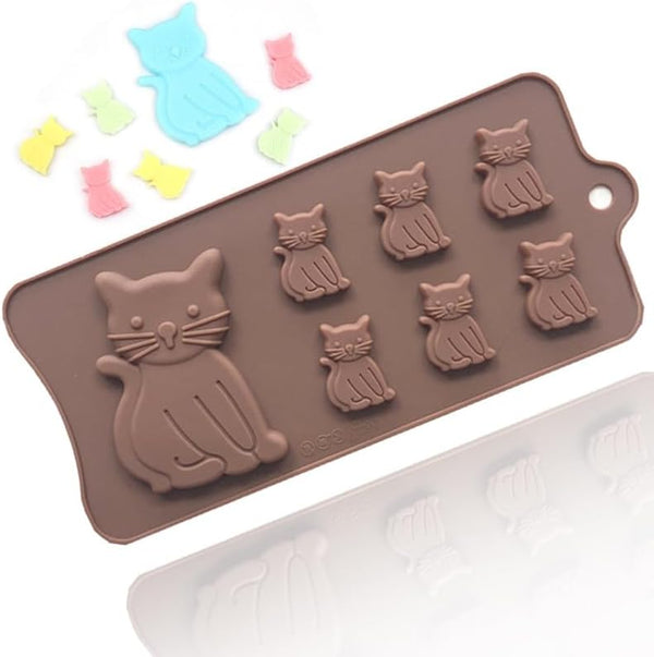 Cat Cake Mold, Silicone 3D Kitten Biscuits Fondant Handmade Bakeware Tools, Resin Clay Chocolate