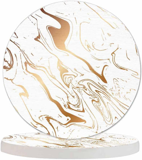 Pznen Liquid Marble Texture Coasters for Drinks 2 Pack Water Wave Curve Modern
