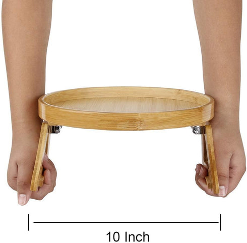 Bamboo Clip-On Arm Tray - Perfect for Drinks & Remotes