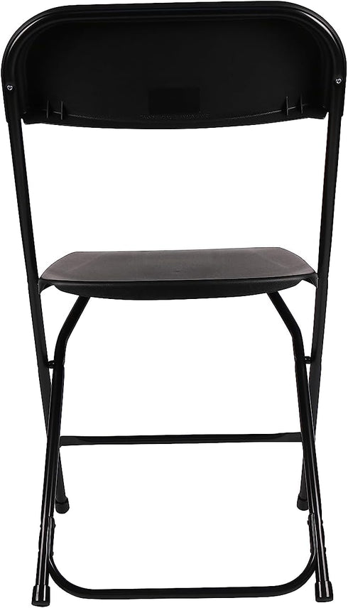 Commercial 650lb Set BTEXPERT Black Plastic Folding Chair Steel Frame High Weight Capacity Event Chair Lightweight