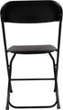 Commercial 650lb Set BTEXPERT Black Plastic Folding Chair Steel Frame High Weight Capacity Event Chair Lightweight