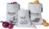 Potato Onion Garlic Storage Bag, Reusable Vegetable Storage Bags with Drawstring Closure, 3 Packs (Potato Onion Garlic