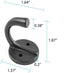 Renovators Supply Manufacturing Black Wrought Iron Wall Coat Hook - Durable 1.6" L Single Hooks for Towel, Kitchenware,