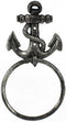 Hampton Nautical Cast Iron Anchor Towel Holder, 8.5", Antique Silver