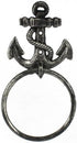 Hampton Nautical Cast Iron Anchor Towel Holder, 8.5", Antique Silver