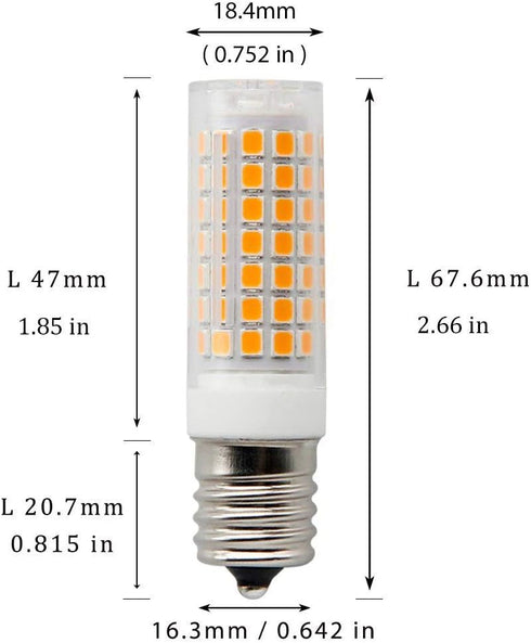 Microwave Oven Stovetop Light, 7W E17 Appliance Light, Range Hood Light Bulb, 2-Pack (Warm White)