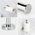 NearMoon 5 Pcs Bathroom Hardware Set, SUS 304 Stainless Steel, 16" Towel Bar, Toilet Paper Holder, 3 Hooks, Chrome