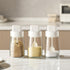 Kitchen Sodium Calcium Glass Spice Jars, Seasoning Box Set of 3 with Airtight Cap, Retractable Spoon and Lid Design