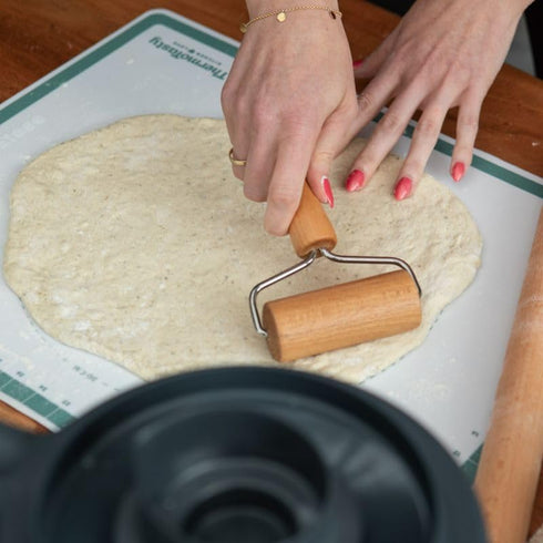 Small Rolling Pin, Wooden Dough Roller, Non-Stick Pizza Roller, Dough Baker Roller Set for Home Kitchen Baking