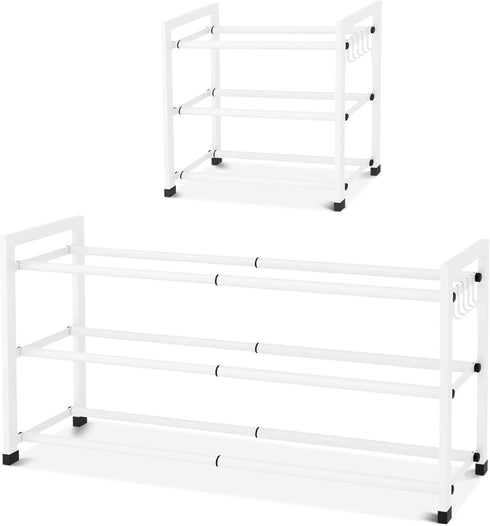Expandable Shoe Rack for Closet Adjustable Metal Shoe Rack for Entryway 18.5"-33"